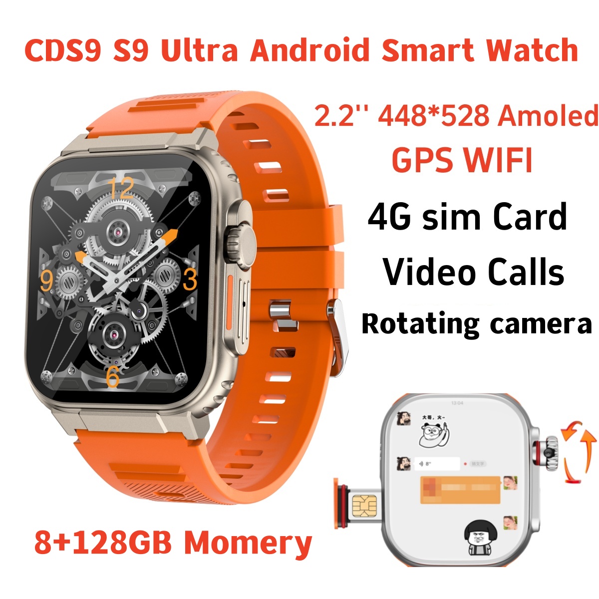 Smartwatch Id - Originele S10 Smartwatch 4G/5G Netwerk SIM-kaart
