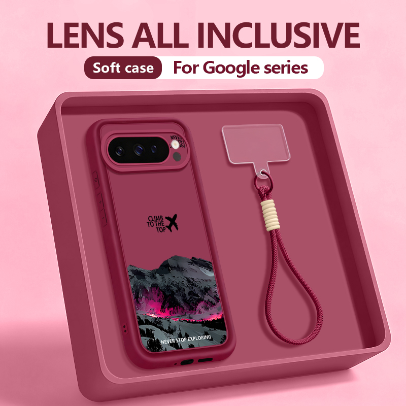 Google Pixel 8A - Telefoonhoesje met sneeuwbergpatroon voor Google Pixel