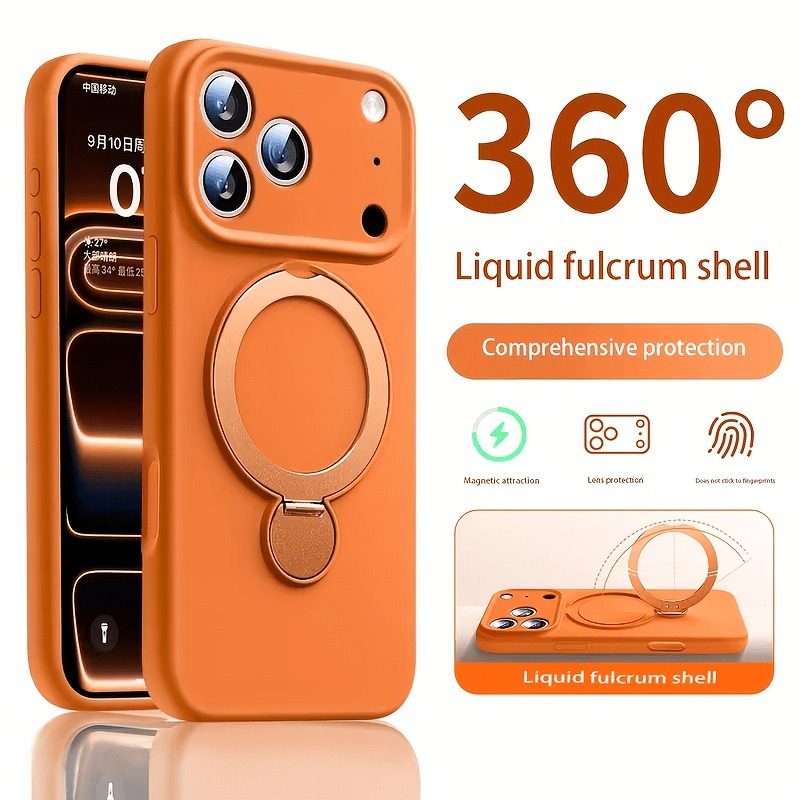 Magnetic Charging Stand - 360° Magnetische Stand Vloeibare Siliconen Telefoonhoes