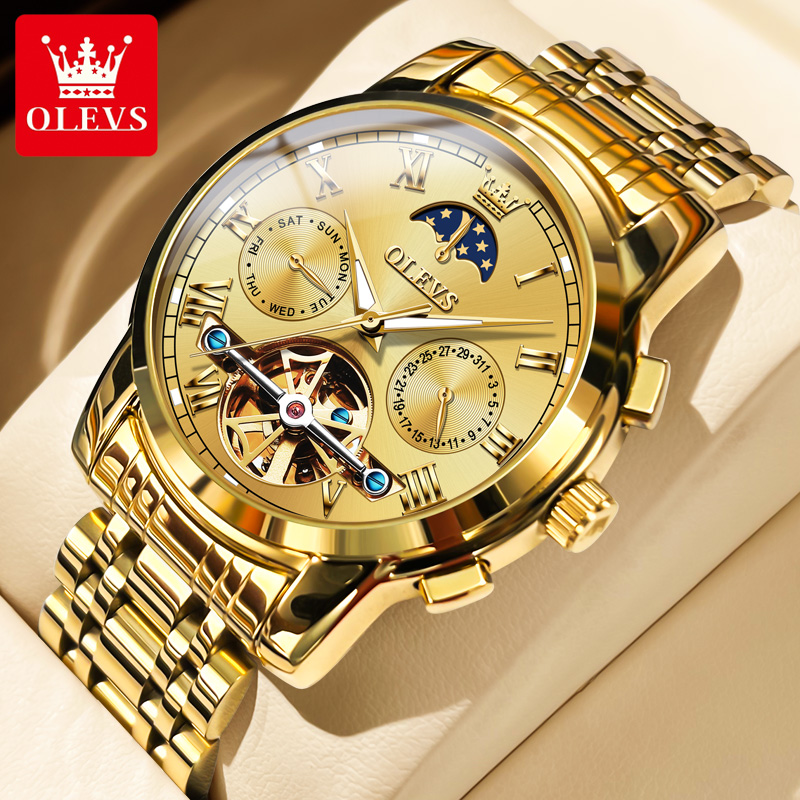 Leather Classic Strap - OLEVS 6617 Heren Klassiek Mechanisch Horloge